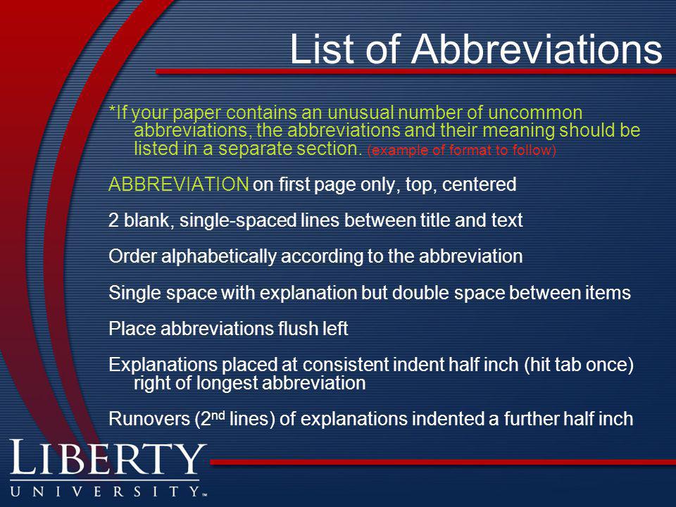 Can you use abbreviations in a research paper